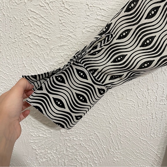 Vintage Milano Woman Psychedelic Groovy Print Button down Long Sleeve Top 3X - Picture 3 of 6